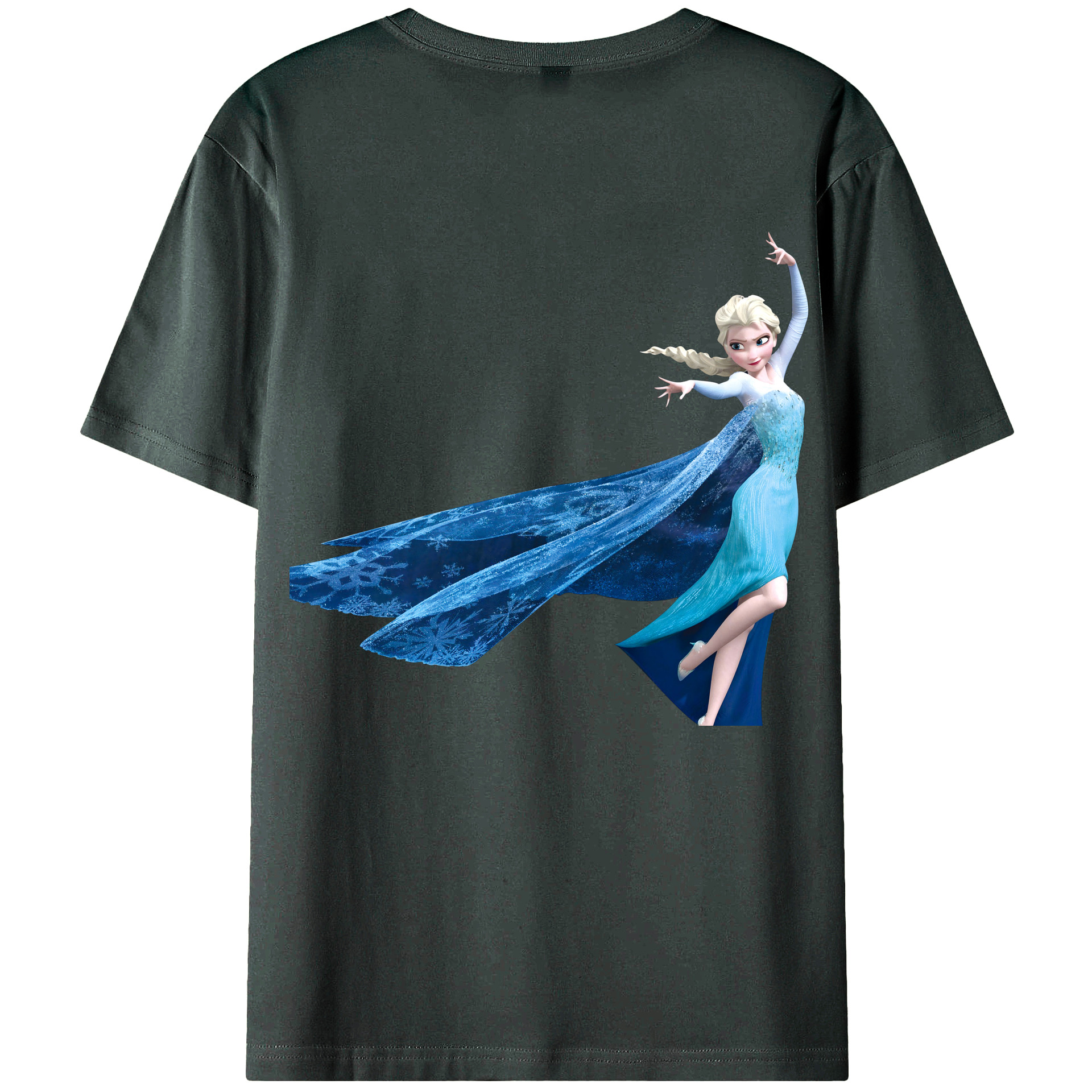 （画像用） アナと雪の女王 アンナ エルサ Frozen Anna Elsa 綿100％ メンズ半袖Tシャツ（バックプリント） 通気性